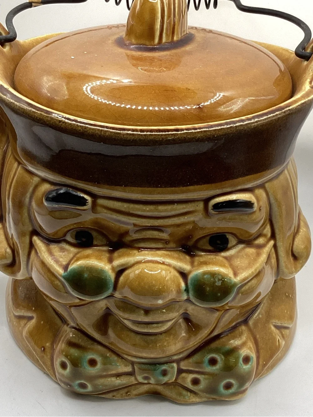 Vtg figural Benjamin Franklin decorative teapot or planter